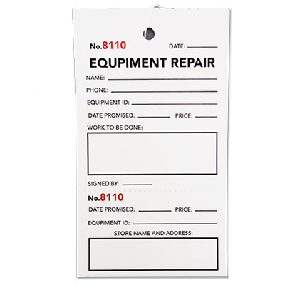 2 Part Equipment Repair Tag 2
