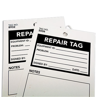 2 Part Equipment Repair Tag 3