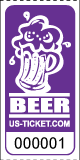Premium Beer Drink / Bar Roll Ticket Purple