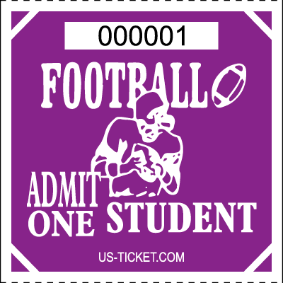 Premium Student Football Roll Ticket Purple