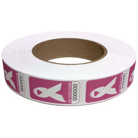 Cancer Support Ribbon Roll Ticket White