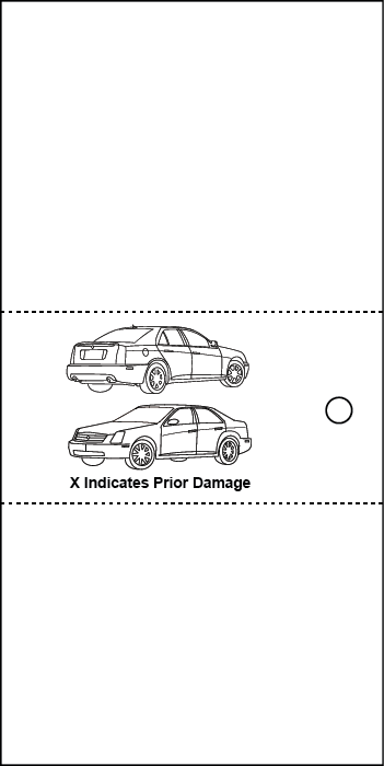 3 Part Valet Ticket With Vehicle Diagram Purple