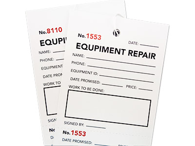 2 Part Equipment Repair Tag 2