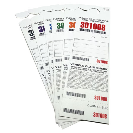 4 Part Hanging Valet Ticket