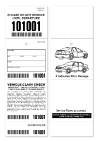 4 Part Barcoded Valet Ticket Black