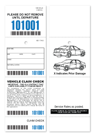 4 Part Barcoded Valet Ticket Blue