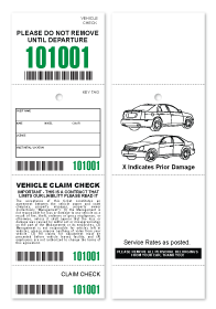 4 Part Barcoded Valet Ticket Green