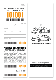 4 Part Barcoded Valet Ticket Orange