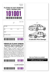 4 Part Barcoded Valet Ticket Purple
