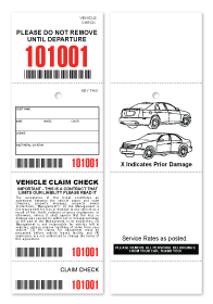 4 Part Barcoded Valet Ticket Red