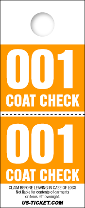 Red 2 Part Coat Check Tickets