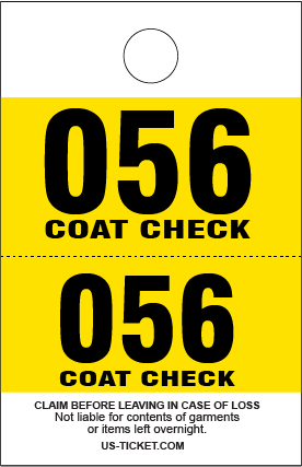 Red 2 Part Coat Check Tickets