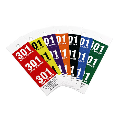 3 Part PRO Coat Check Tickets