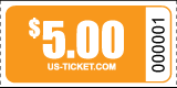 Roll Ticket Denomination $5 Orange