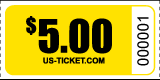 Roll Ticket Denomination $5 Yellow