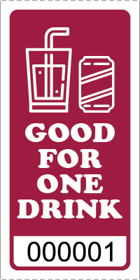 Premium Good for One Drink Ticket White