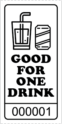 Premium Good for One Drink Ticket Grey