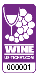 Premium Wine Drink Ticket / Bar Ticket Purple