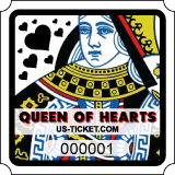 Black Premium Queen Of Hearts Single Part Roll Ticket