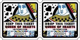 Black Premium Queen Of Hearts Two Part Roll Ticket