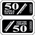 Black Premium 50/50 Raffle Coupon Roll Tickets