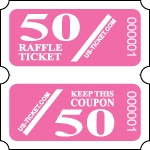 Pink Premium 50/50 Raffle Coupon Roll Tickets