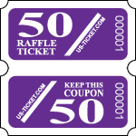 Purple Premium 50/50 Raffle Coupon Roll Tickets