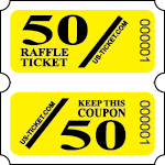 Yellow Premium 50/50 Raffle Coupon Roll Tickets