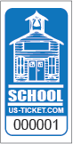 Premium School House Roll Ticket Blue