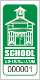Premium School House Roll Ticket Green