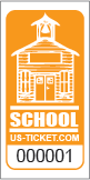 Premium School House Roll Ticket Orange