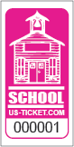 Premium School House Roll Ticket Pink