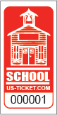 Premium School House Roll Ticket Red
