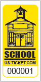 Premium School House Roll Ticket Yellow
