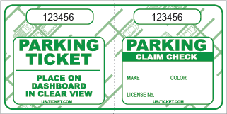 Valet Ticket Roll Green