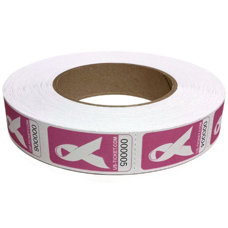 Cancer Support Ribbon Roll Ticket White