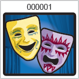 Theater Mask Roll Tickets Blue