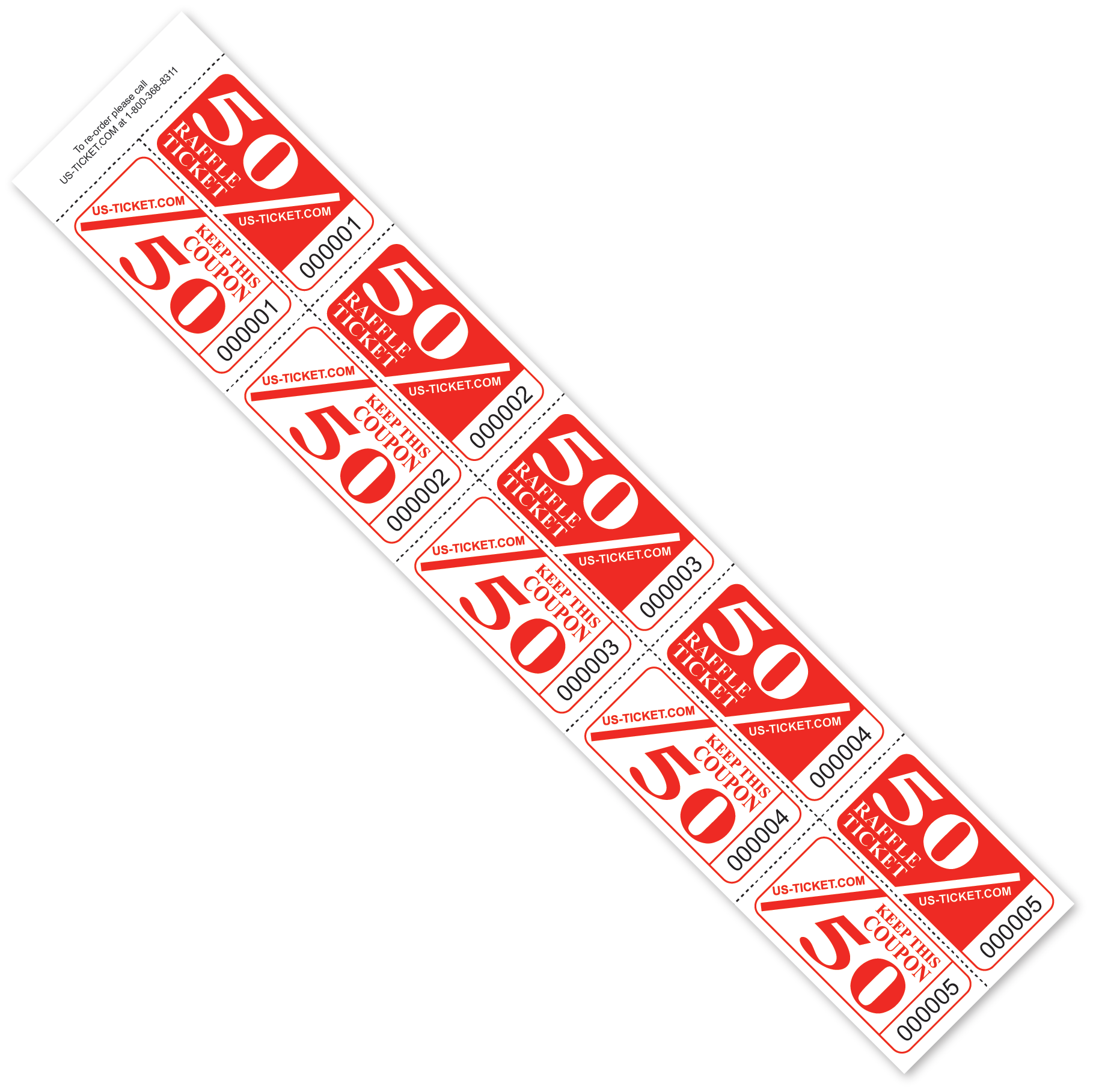50/50 Raffle Strip Tickets