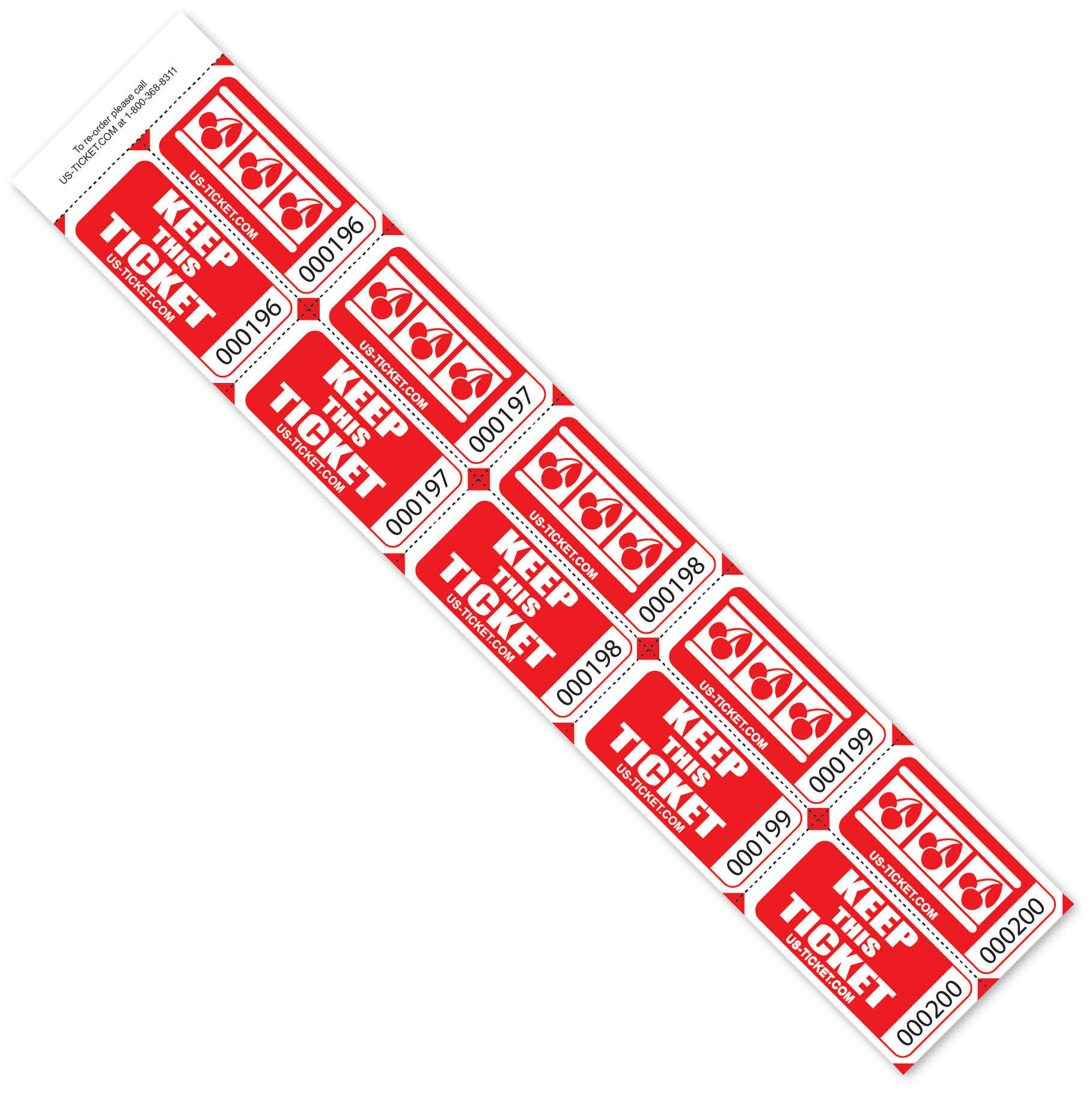 Cherry Raffle Strip Tickets