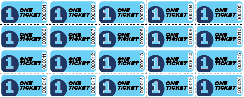 One Ticket Sheet Tickets - Sheets of 20