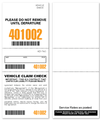 3 Part Barcoded Valet Ticket Orange