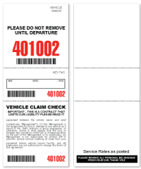 3 Part Barcoded Valet Ticket Red