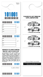5 Part Hanging Valet Ticket Blue