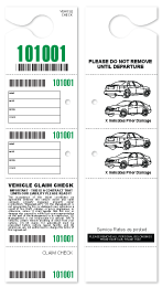 5 Part Hanging Valet Ticket Green