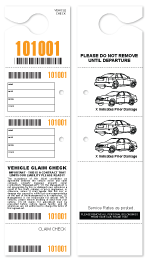 5 Part Hanging Valet Ticket Orange