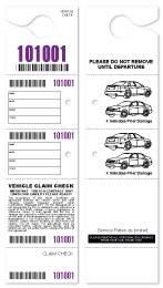 5 Part Hanging Valet Ticket Purple