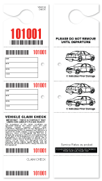 5 Part Hanging Valet Ticket Red