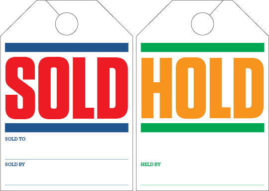 Dealership Sold /Hold Hang Tags 