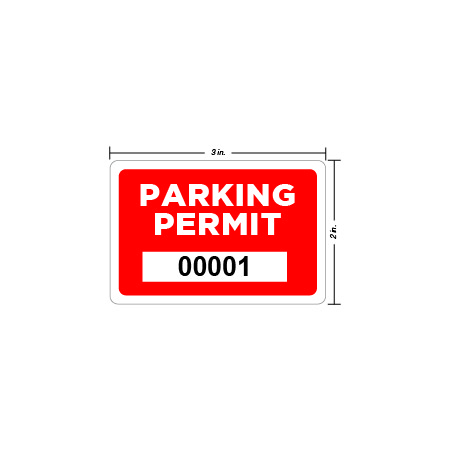 Parking Permit Window Decal Square